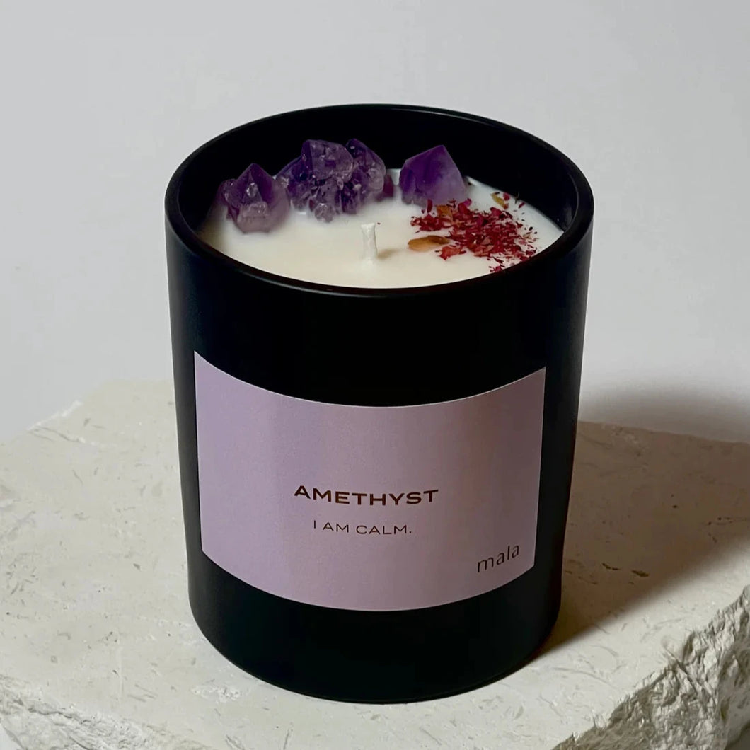 Amethyst Crystal Candle