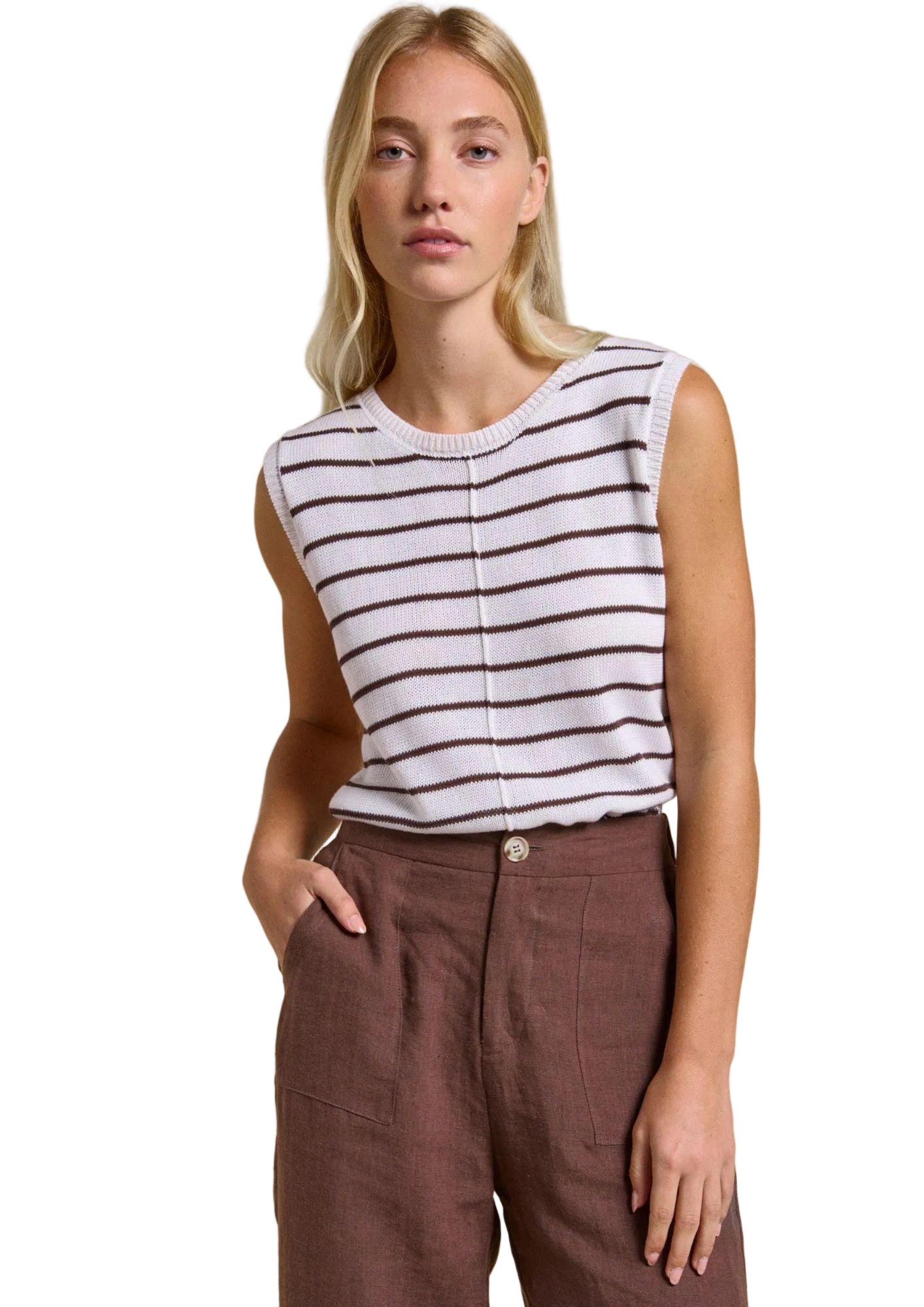 Jude Pant Linen Chocolate - Desert to Ocean