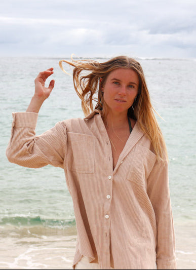Riptide Cord Shacket Shell - Desert to Ocean