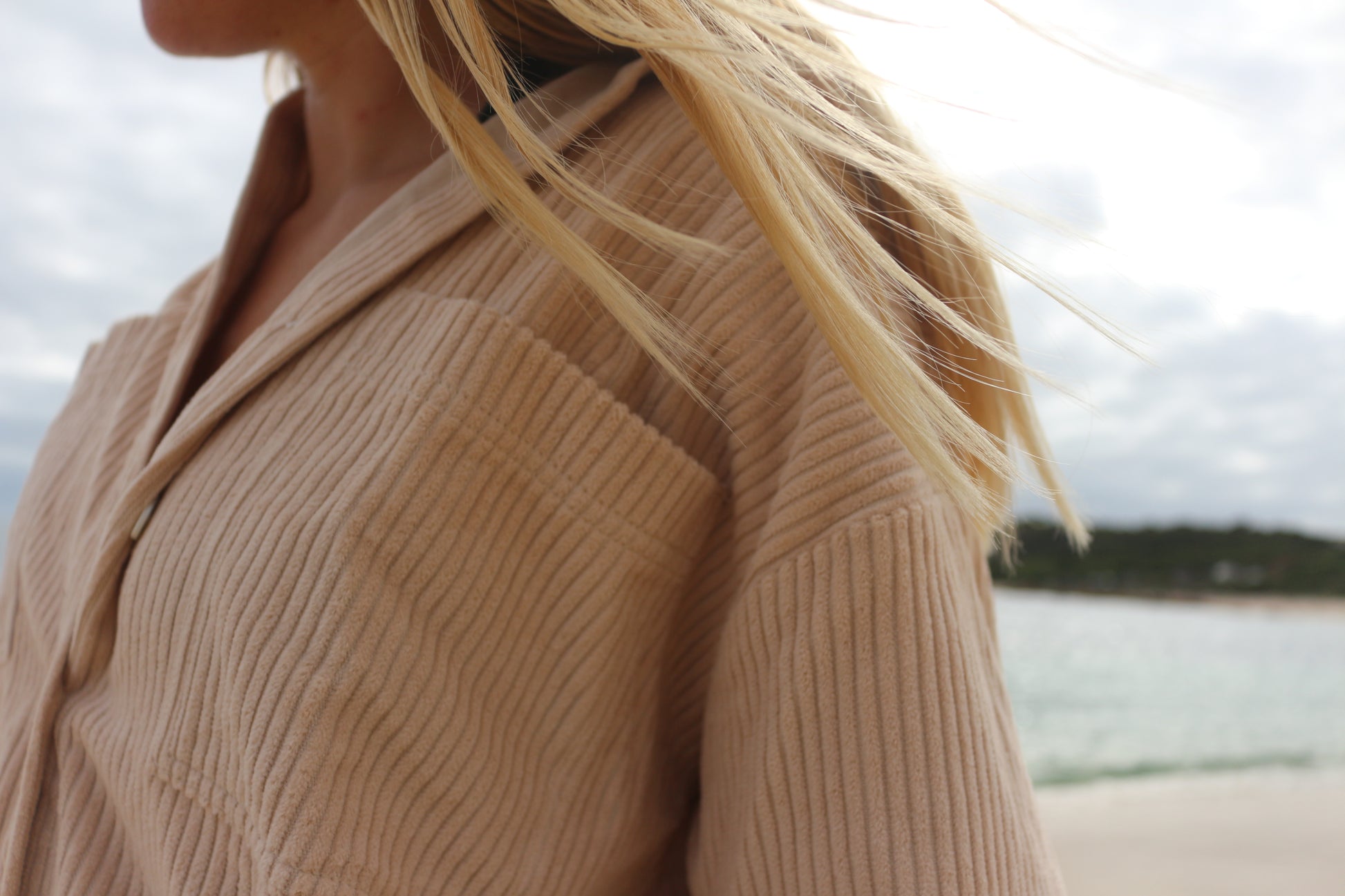 Riptide Cord Shacket Shell - Desert to Ocean