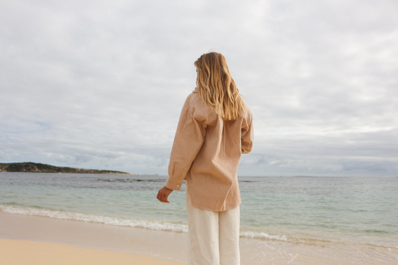 Riptide Cord Shacket Shell - Desert to Ocean