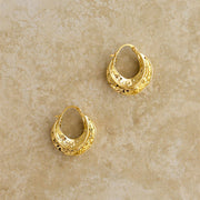 Reeve 18Kt Crushed Gold Plated Earrings