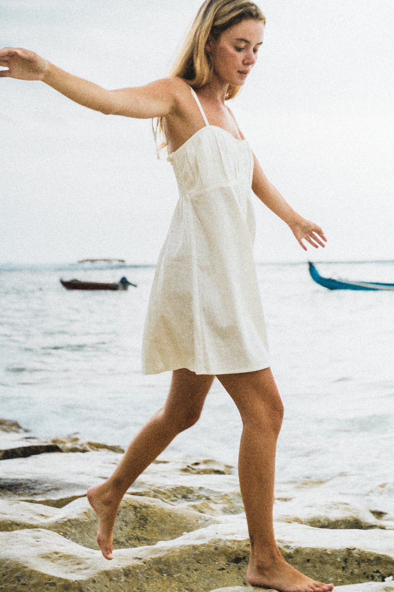 Isla Mini Dress Bone