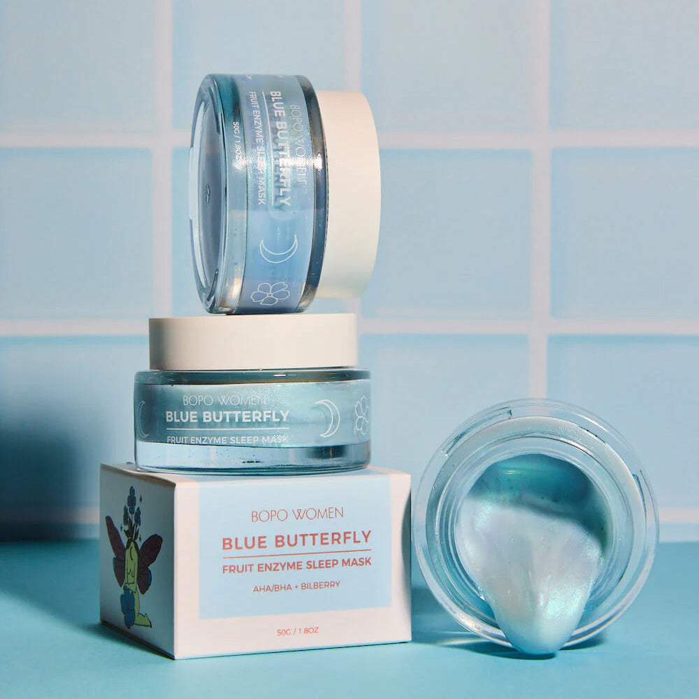 Blue Butterfly Sleep Mask - Desert to Ocean