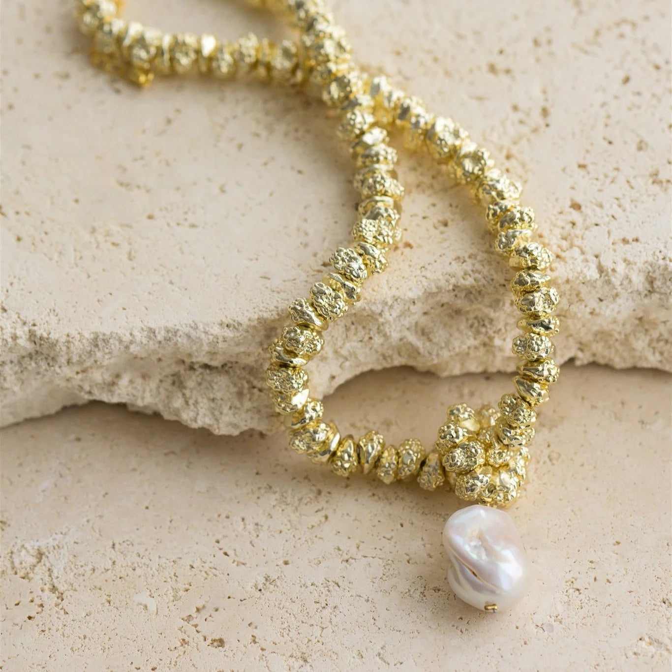 Jewel 24kt Gold Vermeil & Pearl Necklace