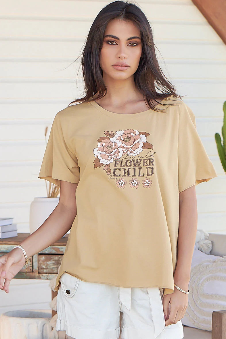 Wild Child T Shirt Latte