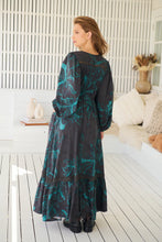 Load image into Gallery viewer, Midnight Lilly Long Sleeve Carmen Dress
