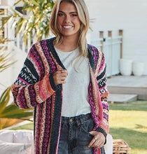 Load image into Gallery viewer, Motley Knit Cardigan Pink
