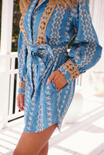 Load image into Gallery viewer, Bohemian Blues Moonstone Shirtdress
