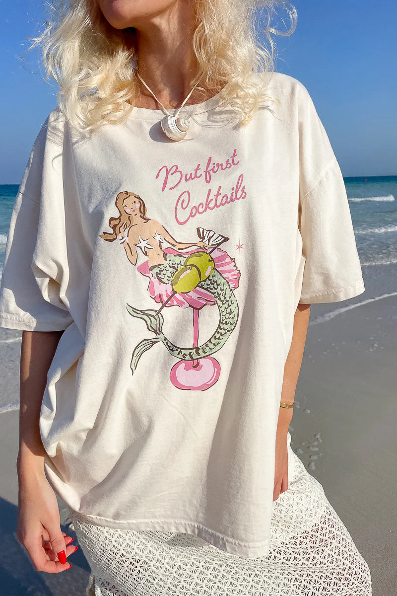 Mermaid Cocktail T-Shirt White