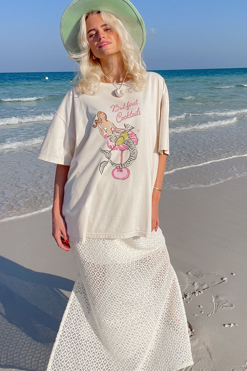 Mermaid Cocktail T-Shirt White