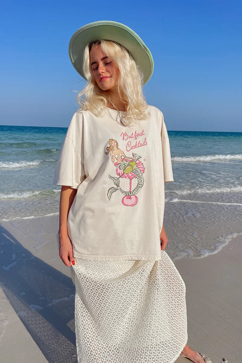 Mermaid Cocktail T-Shirt White