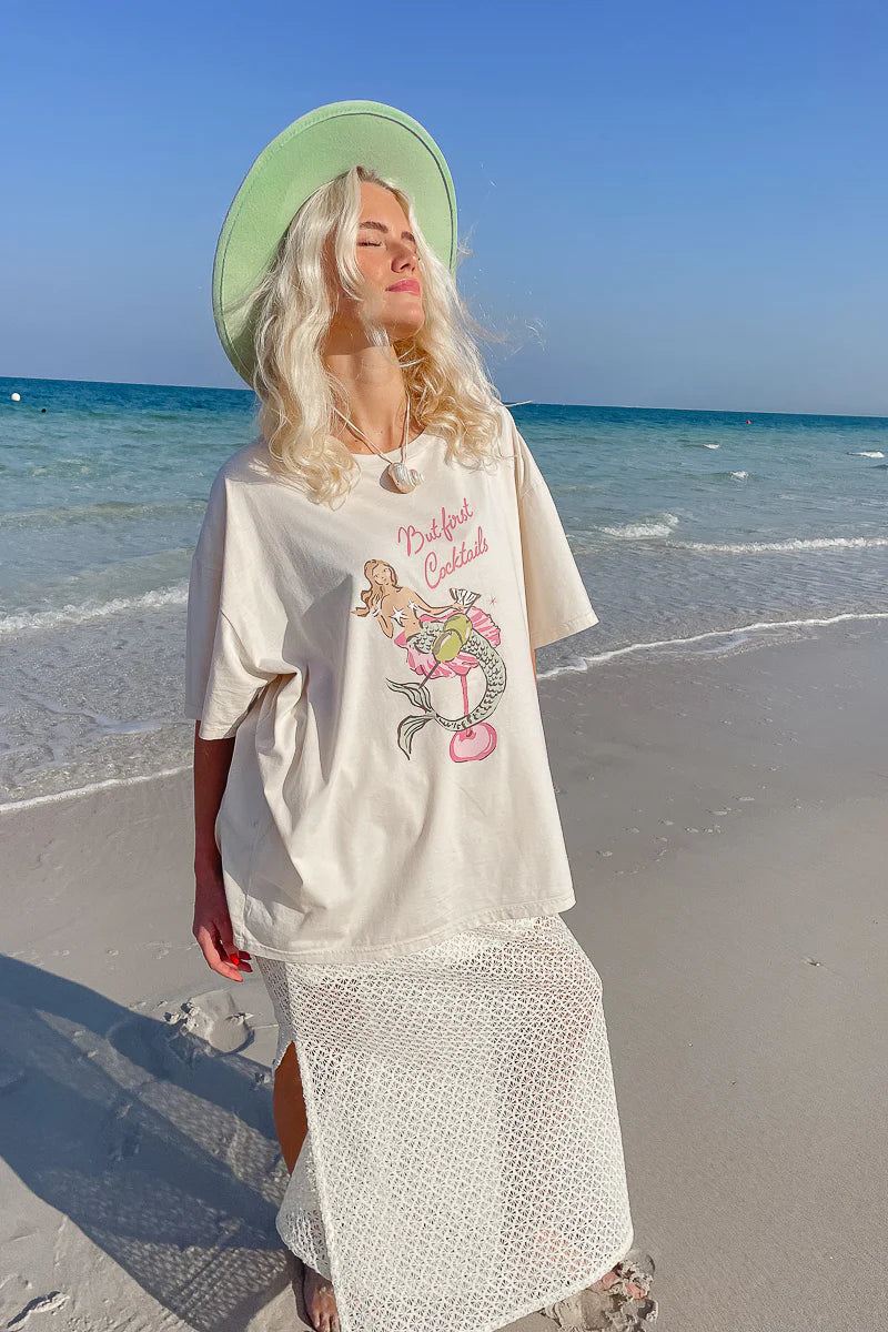 Mermaid Cocktail T-Shirt White