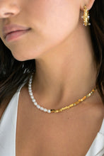 Load image into Gallery viewer, Nala Handcrafted Freshwater Pearls Crushed Gold Stones Necklace
