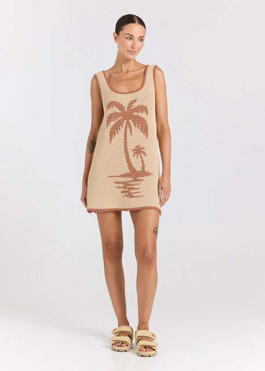 Palm Beach Knit Dress Sand - Desert to Ocean