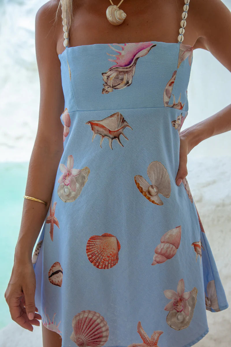 Sea Dreamer Mini Dress Blue