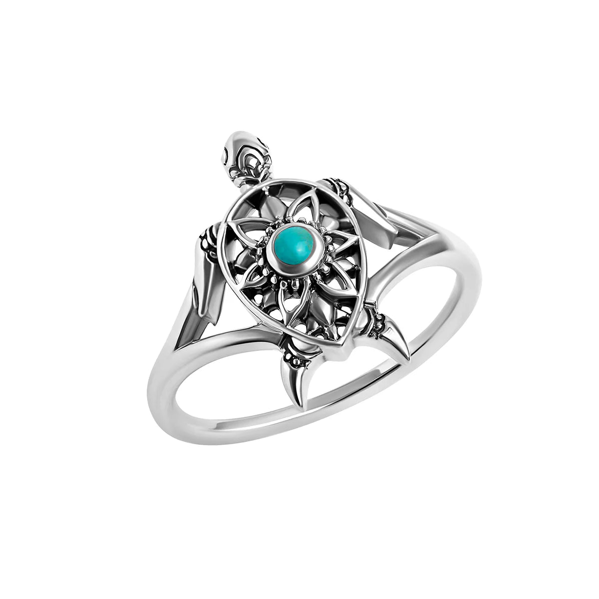 Enlightened Turquoise Spirit Turtle Ring