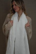 Load image into Gallery viewer, Dolce Scarf White 100% Linen
