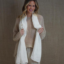 Load image into Gallery viewer, Dolce Scarf White 100% Linen
