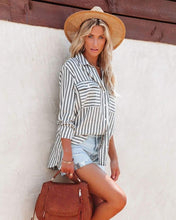 Load image into Gallery viewer, Bay Striped Cotton Shirt Charcoal

