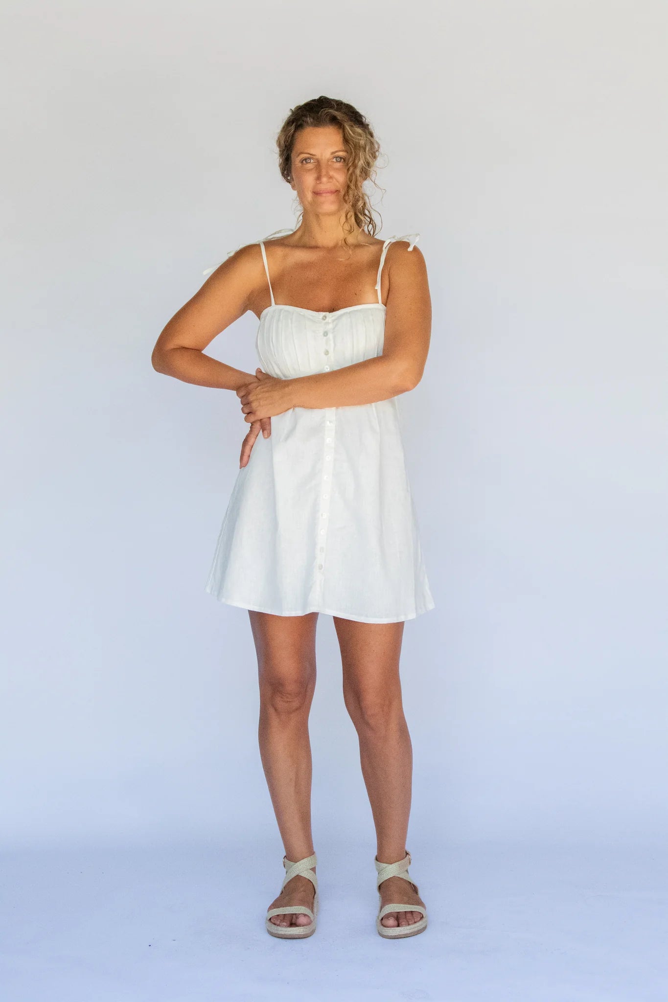 Isla Mini Dress Bone