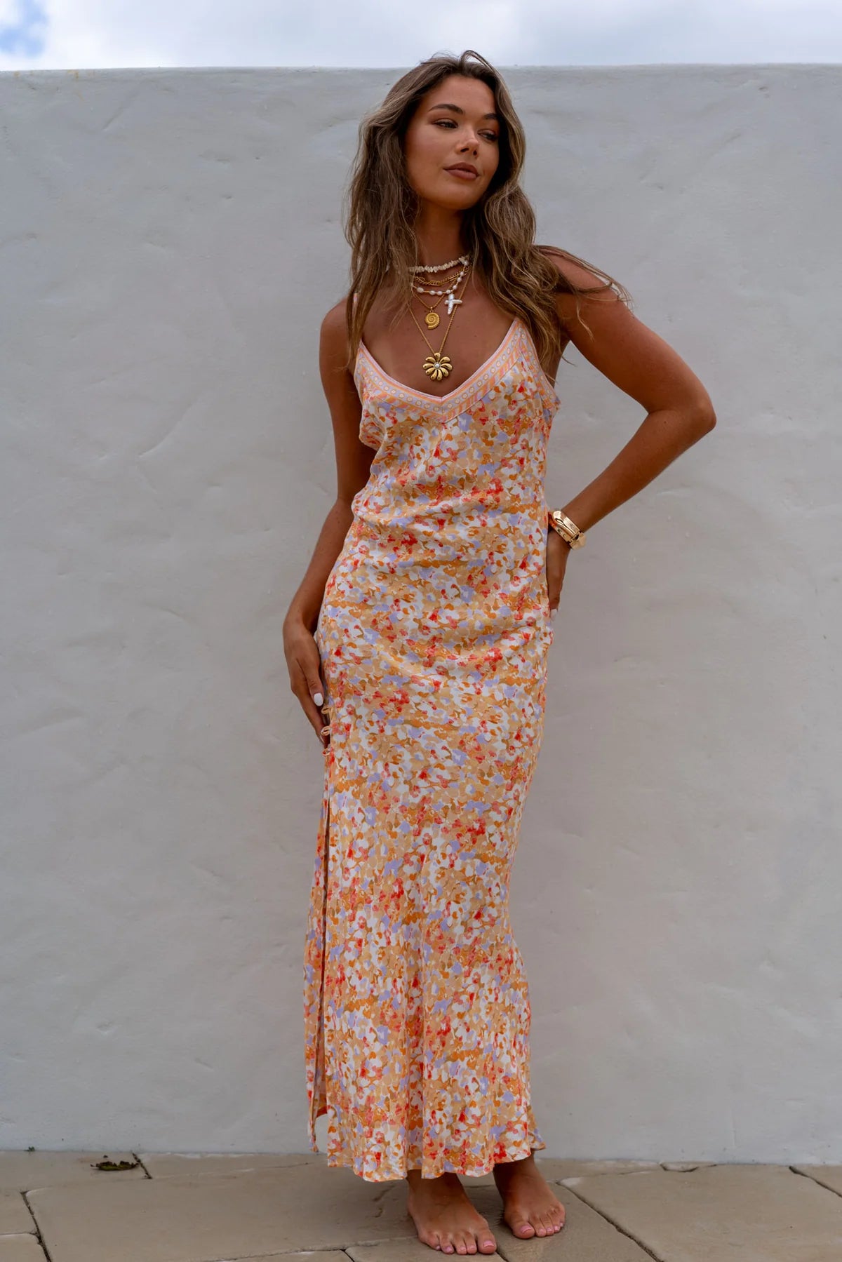 Sveta Petal Slip Dress