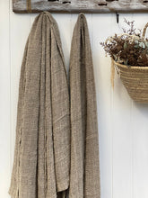 Load image into Gallery viewer, Leno Natural Knitted 100% Linen Throw/ Large Scarf
