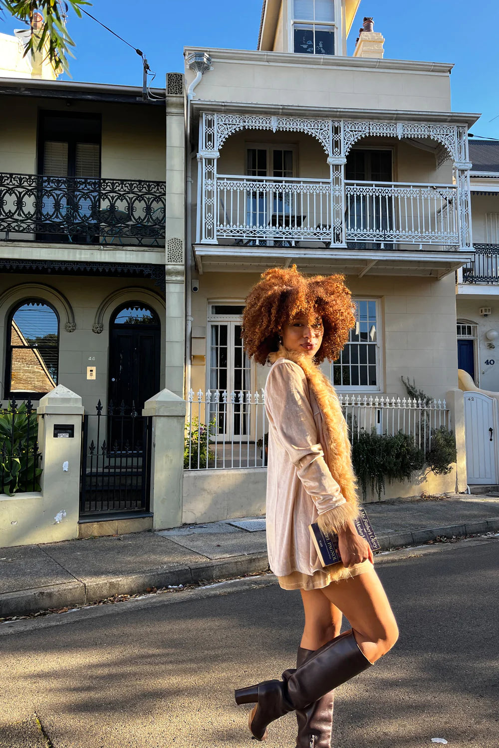 Sadie Blush Velvet Fur Jacket