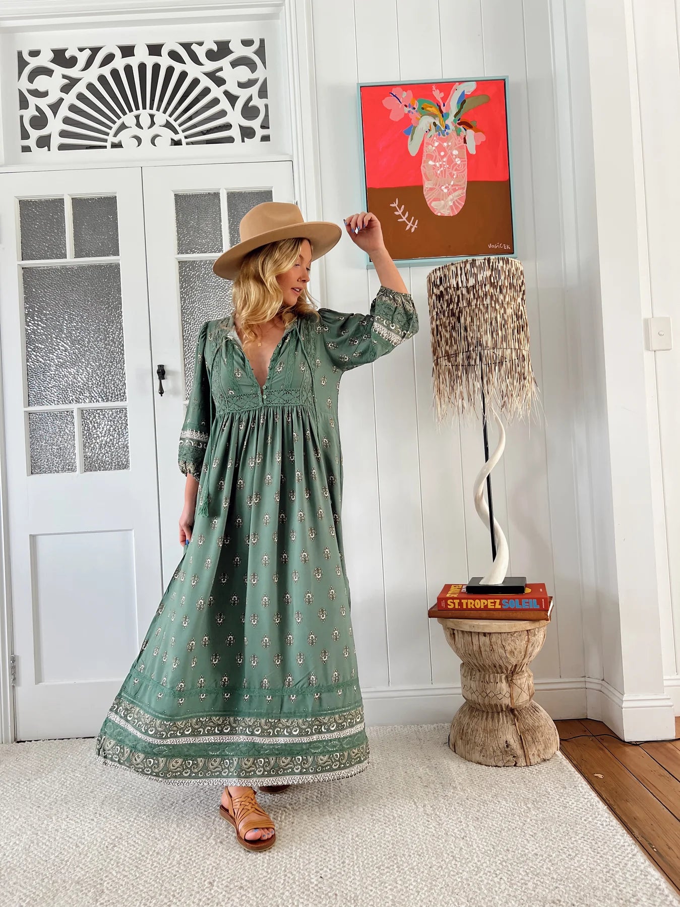 Viridian Meadow Maxi Dress