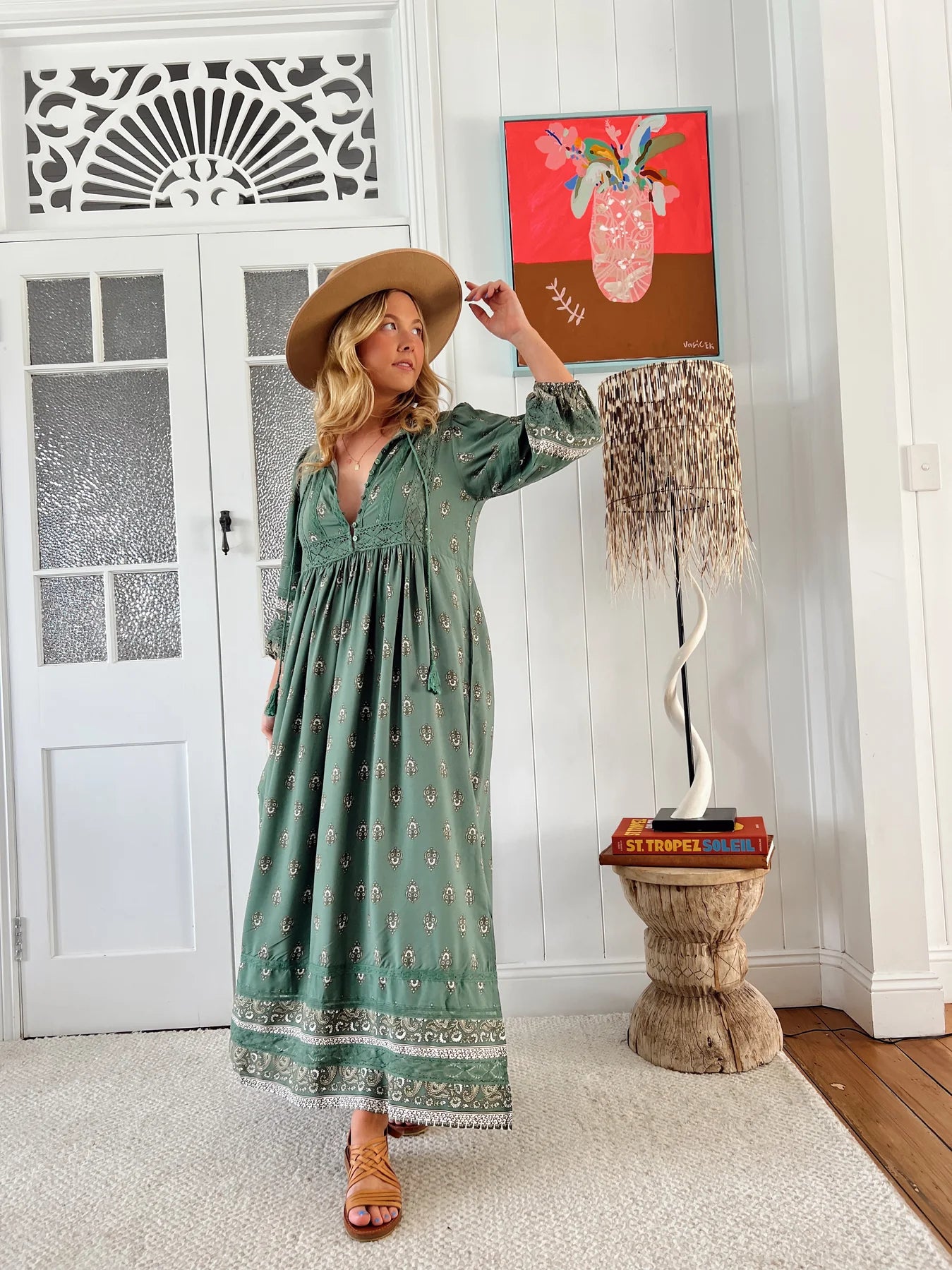 Viridian Meadow Maxi Dress