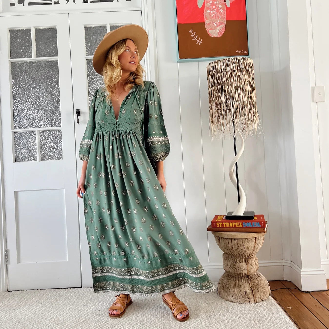Viridian Meadow Maxi Dress