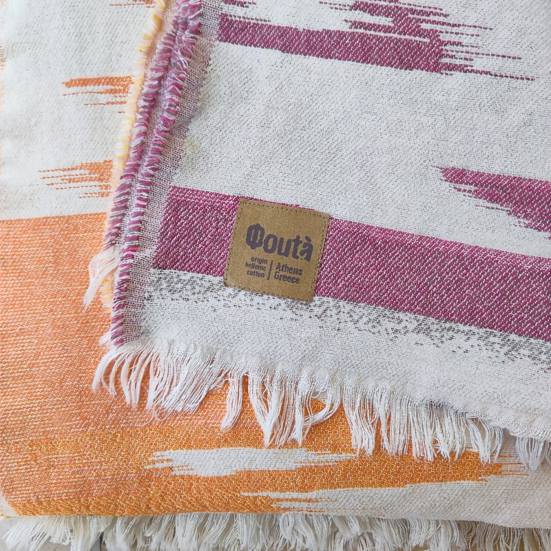 Boho Pink Organic Handmade Blanket