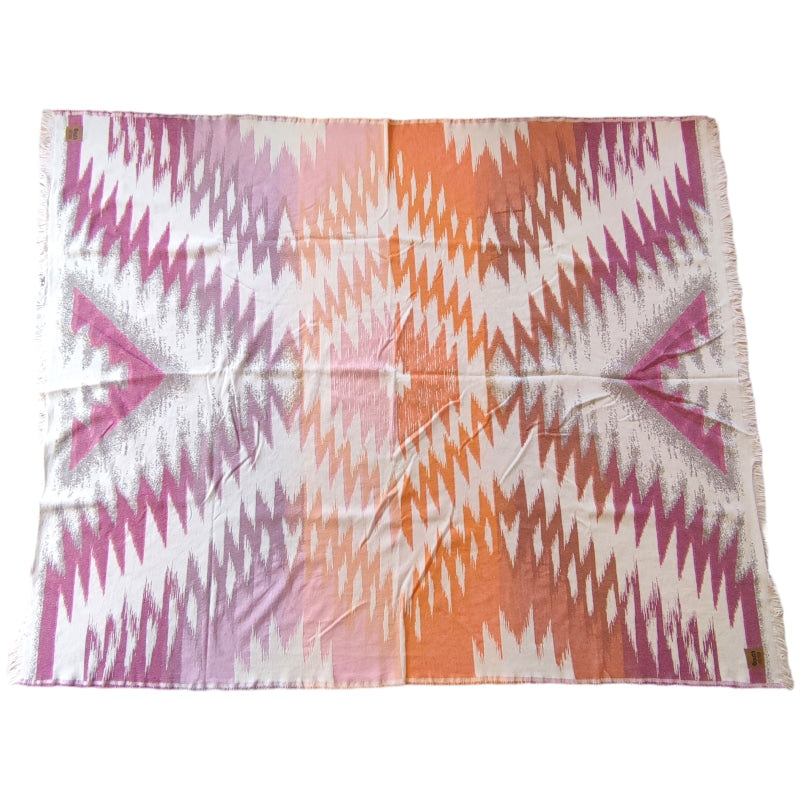 Boho Pink Organic Handmade Blanket