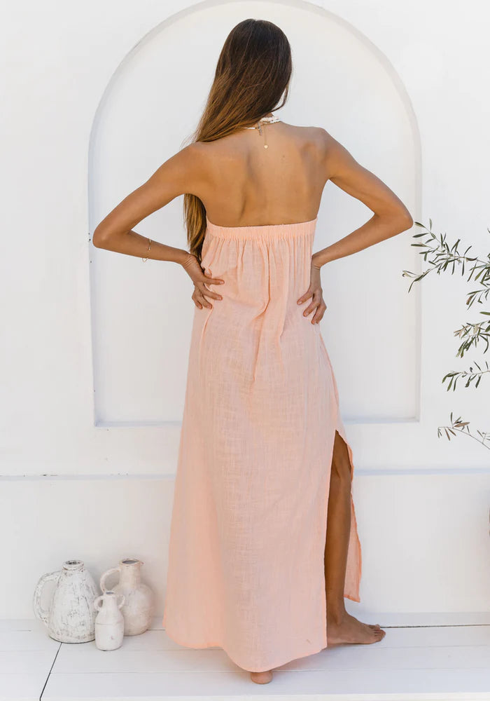St Tropez Strapless Dress Grapefruit - Desert to Ocean