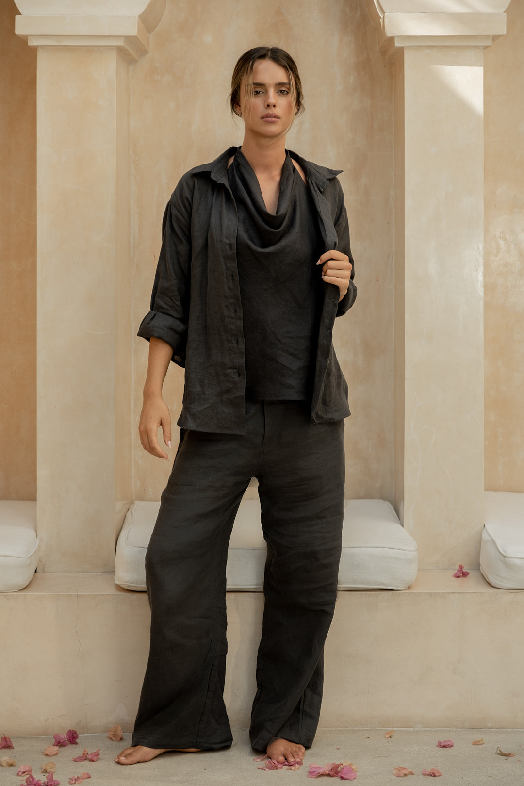 Palma Linen Shirt Driftwood - Desert to Ocean