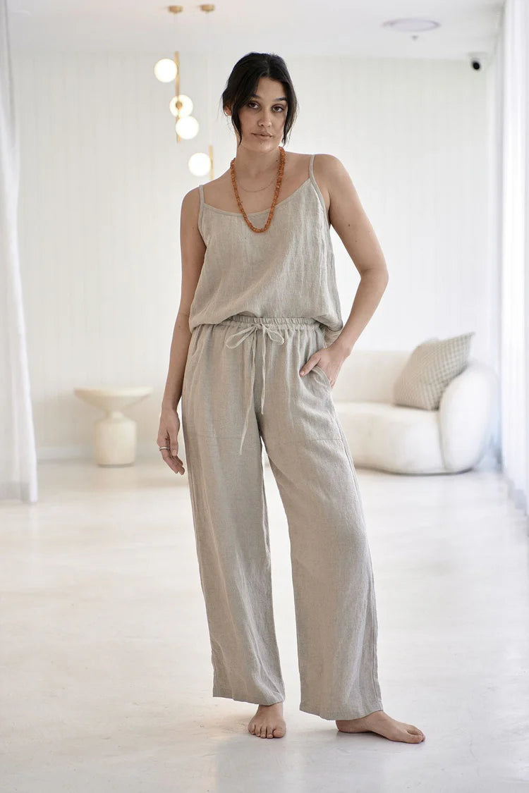 Fundamental Linen Cami Natural - Desert to Ocean