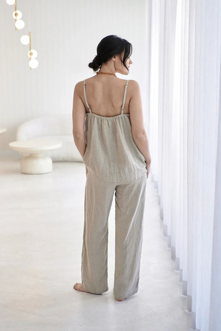 Fundamental Linen Cami Natural - Desert to Ocean