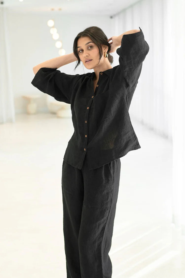 Fundamental Linen Shirt - Black