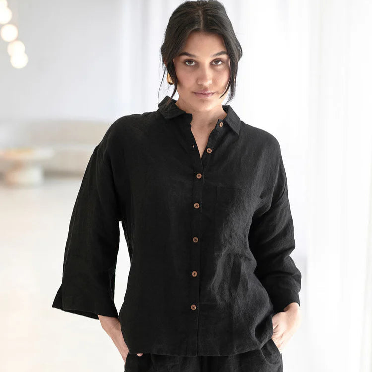 Fundamental Linen Shirt - Black