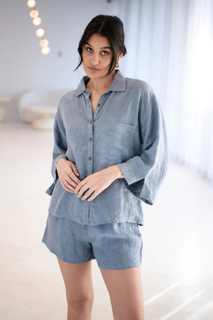 Fundamental Linen Shirt - Blue