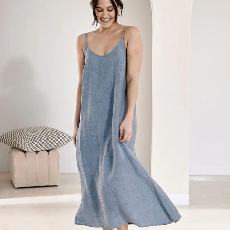 Fundamental Linen Midi - Blue