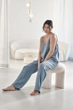 Load image into Gallery viewer, Fundamental Wide Leg Linen Pant Blue
