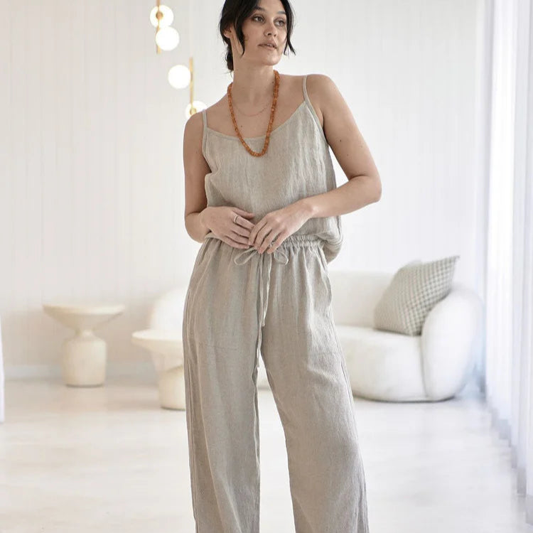 Fundamental Wide Leg Linen Pant Natural