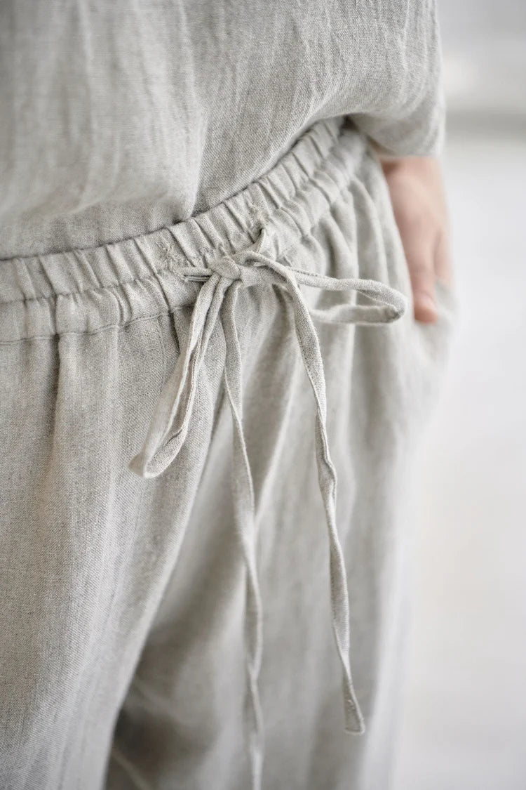 Fundamental Wide Leg Linen Pant Natural