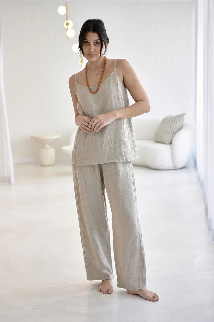 Fundamental Wide Leg Linen Pant Natural