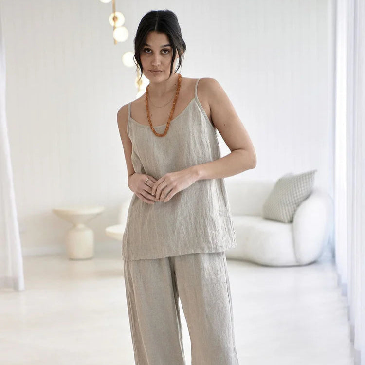 Fundamental Linen Cami Natural - Desert to Ocean