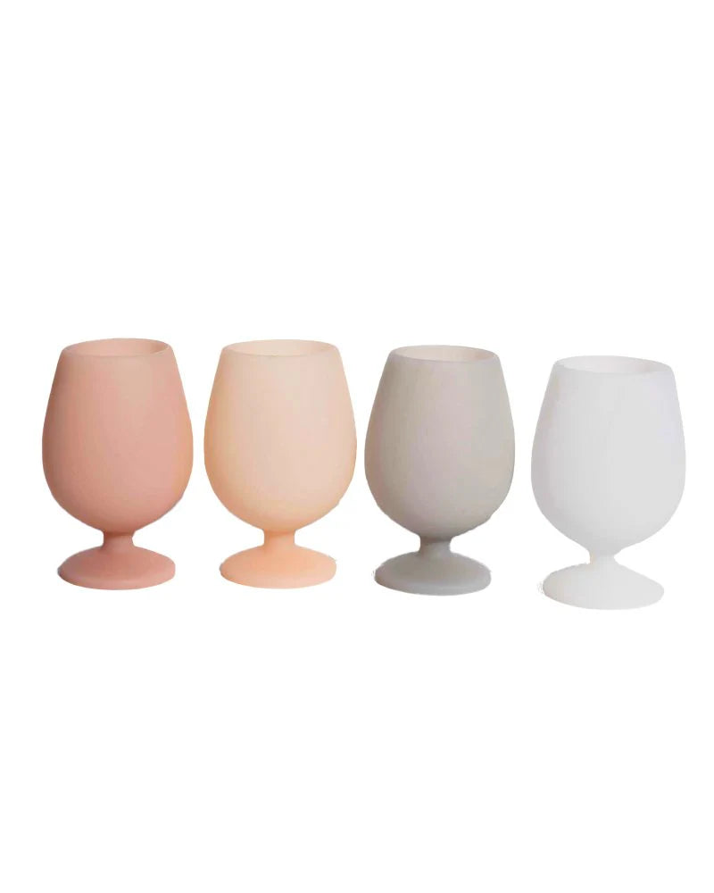 Holiday Frost Stemm Silicone Wine Glasses Set 4 - Desert to Ocean