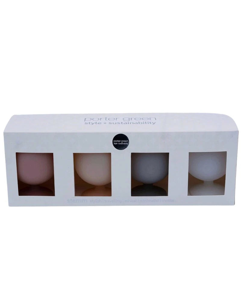 Holiday Frost Stemm Silicone Wine Glasses Set 4 - Desert to Ocean