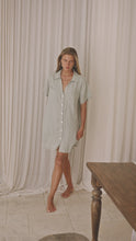 Load and play video in Gallery viewer, Grace Mini Shirtdress Seafoam
