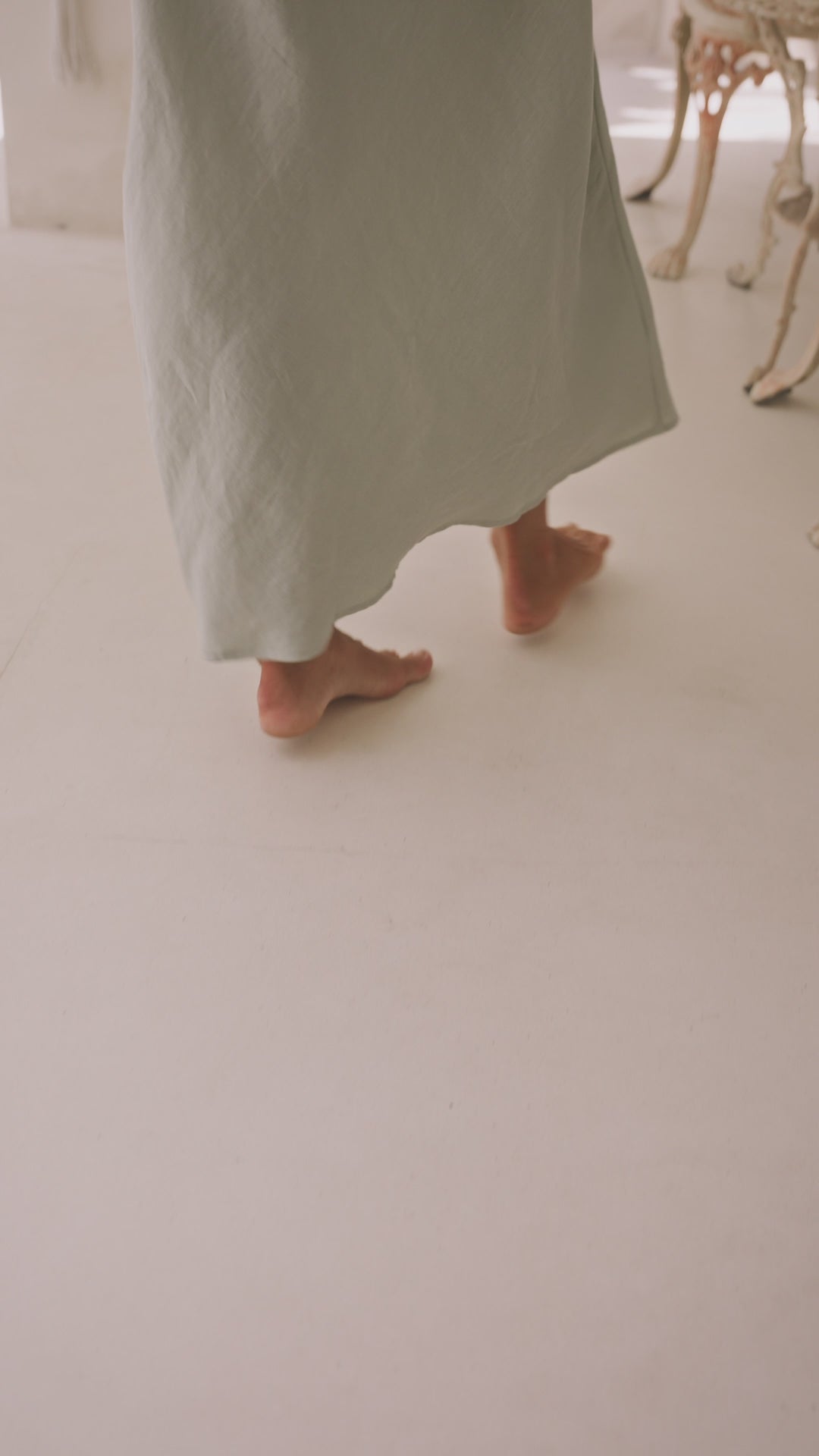 Load video: Riviera Maxi Slip Skirt Seafoam
